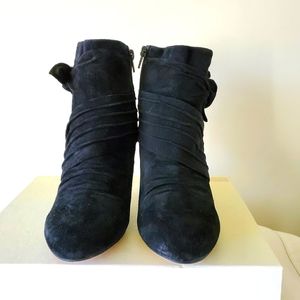 Aldo black tie suede booties